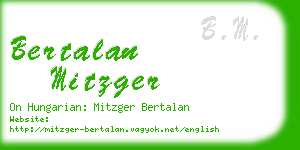 bertalan mitzger business card